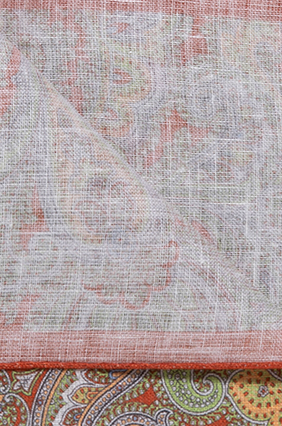 BIGI CRAVATTE Einstecktuch aus Leinen mit Paisley-Print Herren ORANGE 2