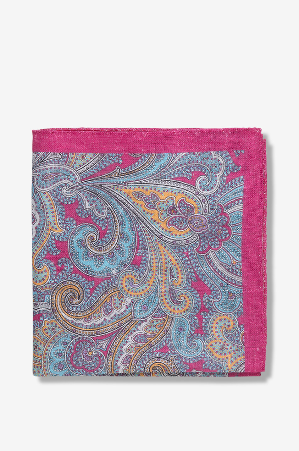 Paisley printed linen pocket square