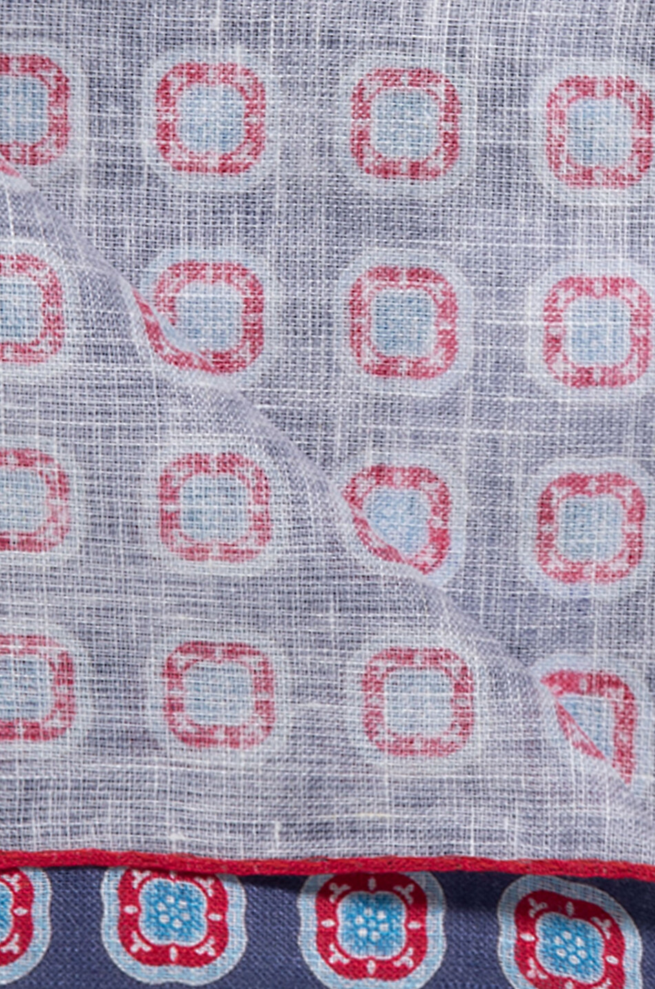 BIGI CRAVATTE Pochette en lin motif mandalas Homme BLEU MOYEN 2