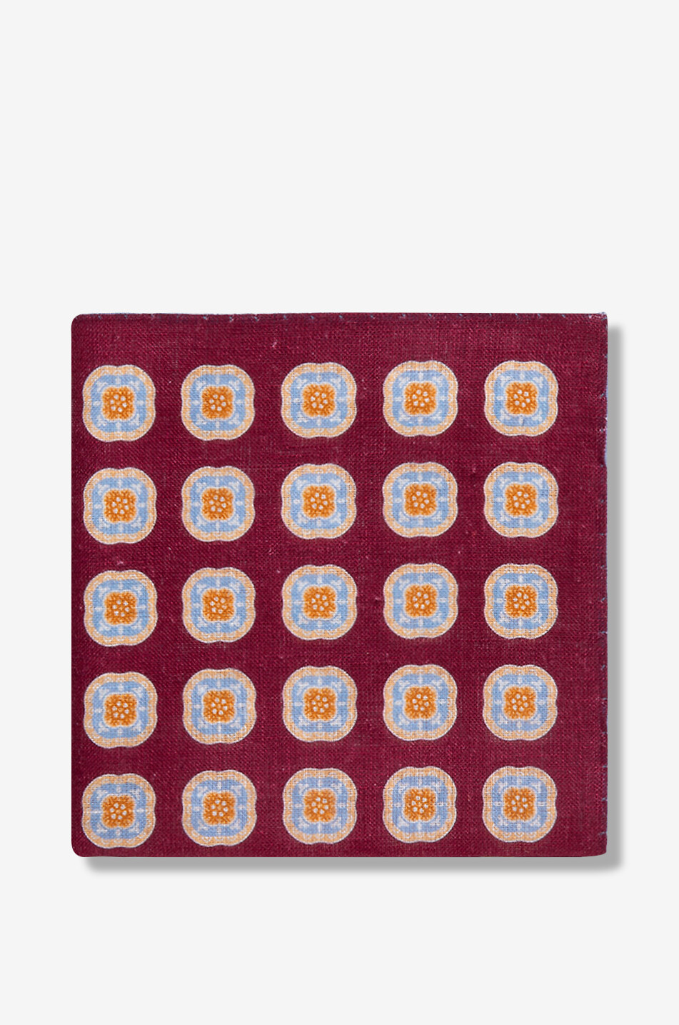 BIGI CRAVATTE Mandala patterned linen pocket square Men MEDIUM RED 1