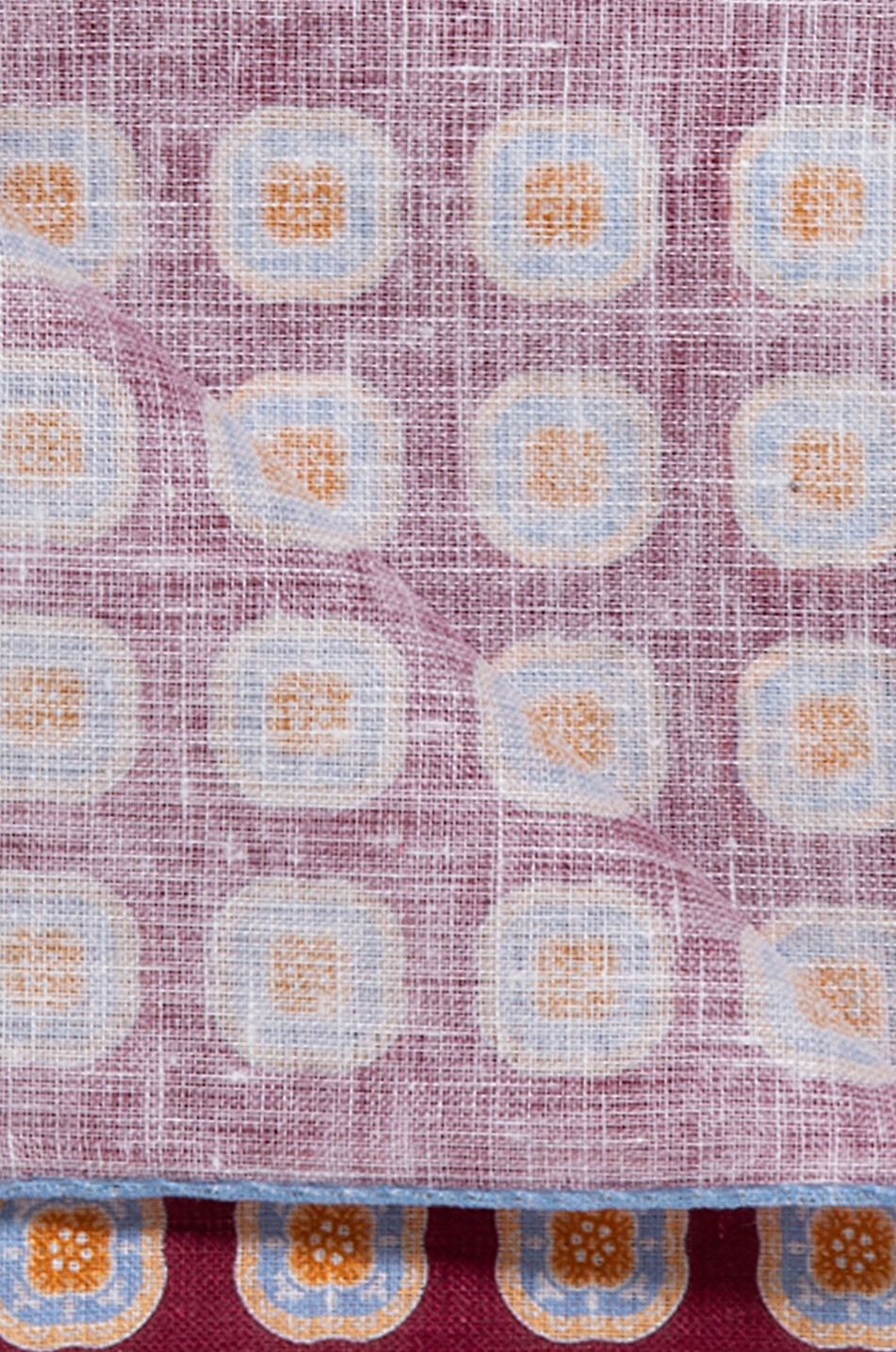 BIGI CRAVATTE Mandala patterned linen pocket square Men MEDIUM RED 2