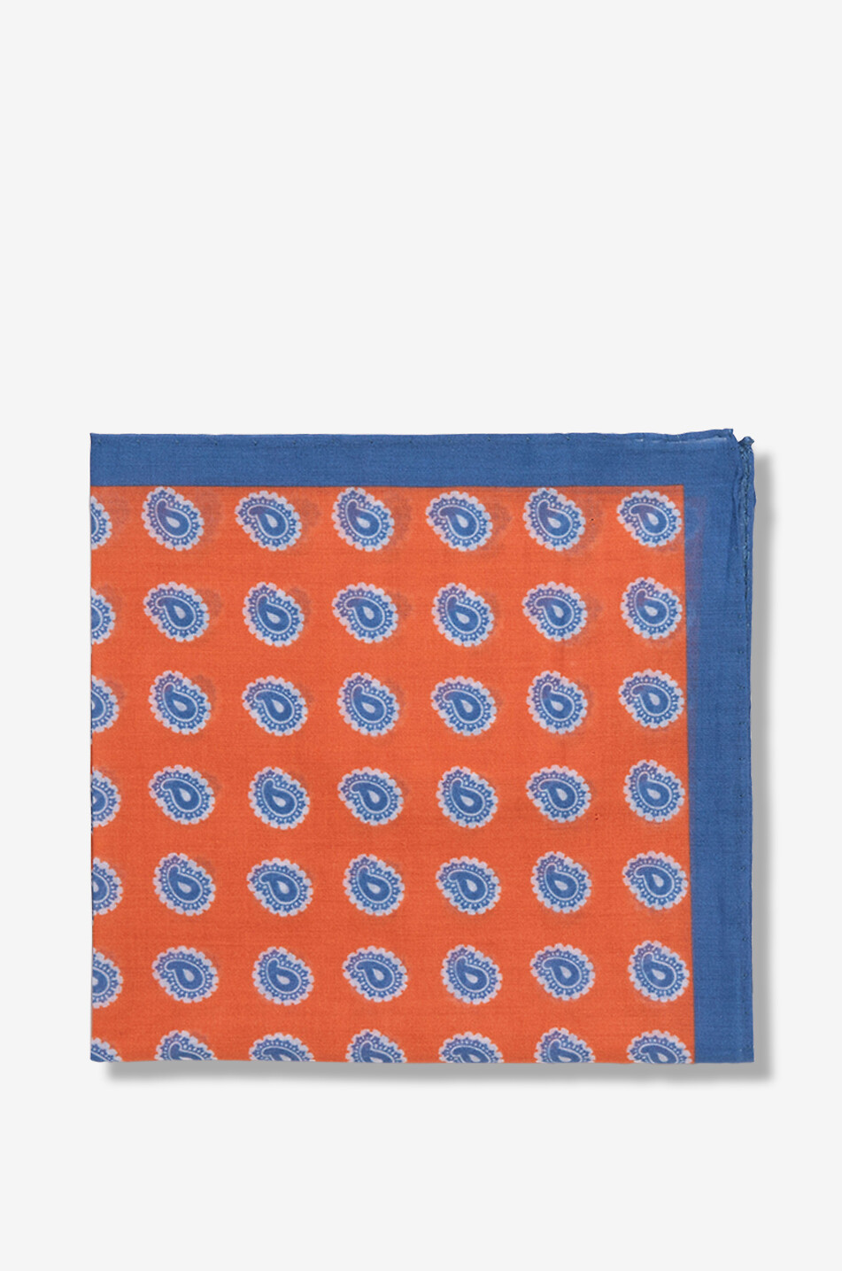 BIGI CRAVATTE Pochette en coton imprimé détails Paisley Homme ORANGE 1