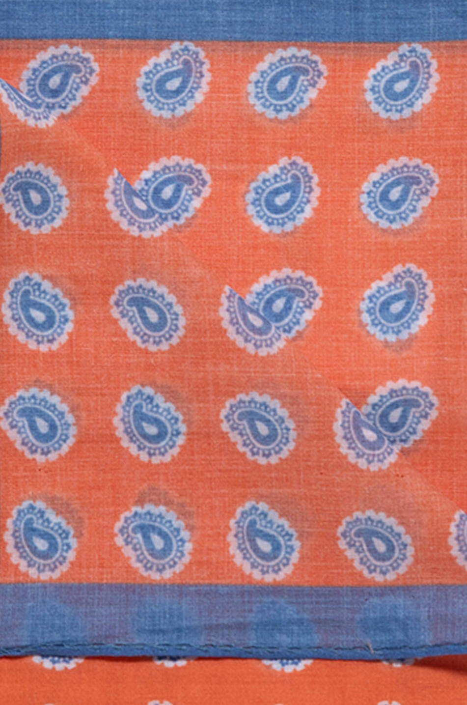 BIGI CRAVATTE Pochette en coton imprimé détails Paisley Homme ORANGE 2