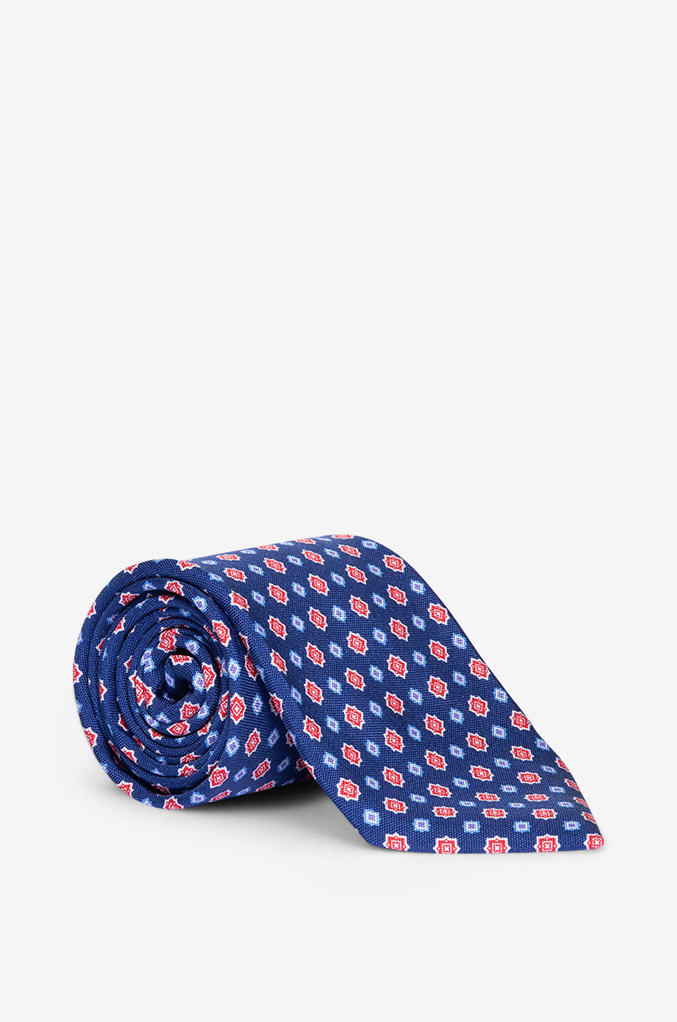 BIGI CRAVATTE Nilo diamond-patterned silk tie Men MEDIUM BLUE 1