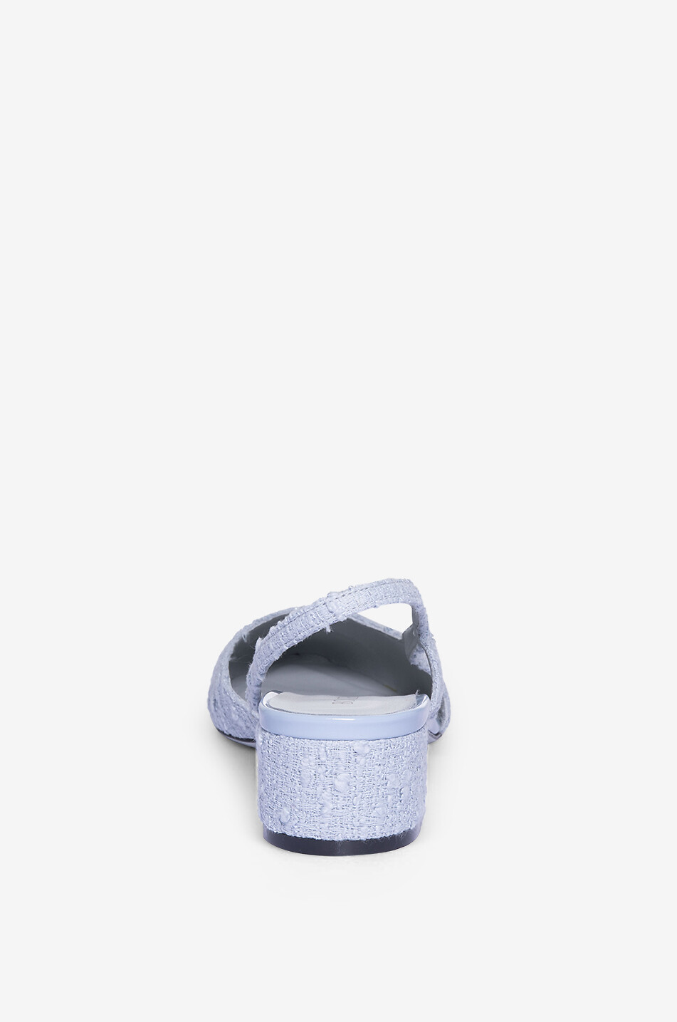 BONGENIE Escarpins à bride arrière en tweed et cuir verni Rosette 40 Femme BLEU CLAIR 4