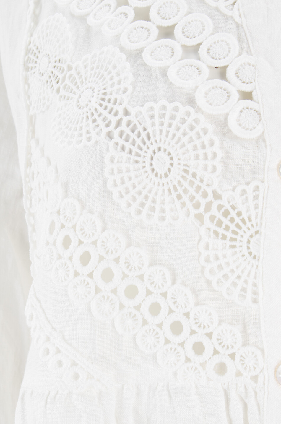 HEMISPHERE Langarm-Leinenbluse mit Spitze Rulita Damen WEISS 3