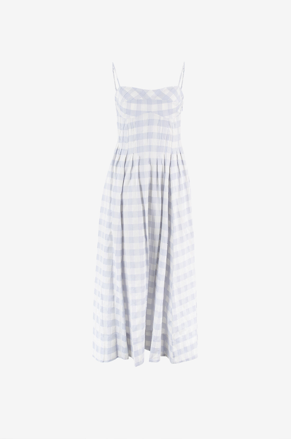 Kittiya cotton long checked sundress