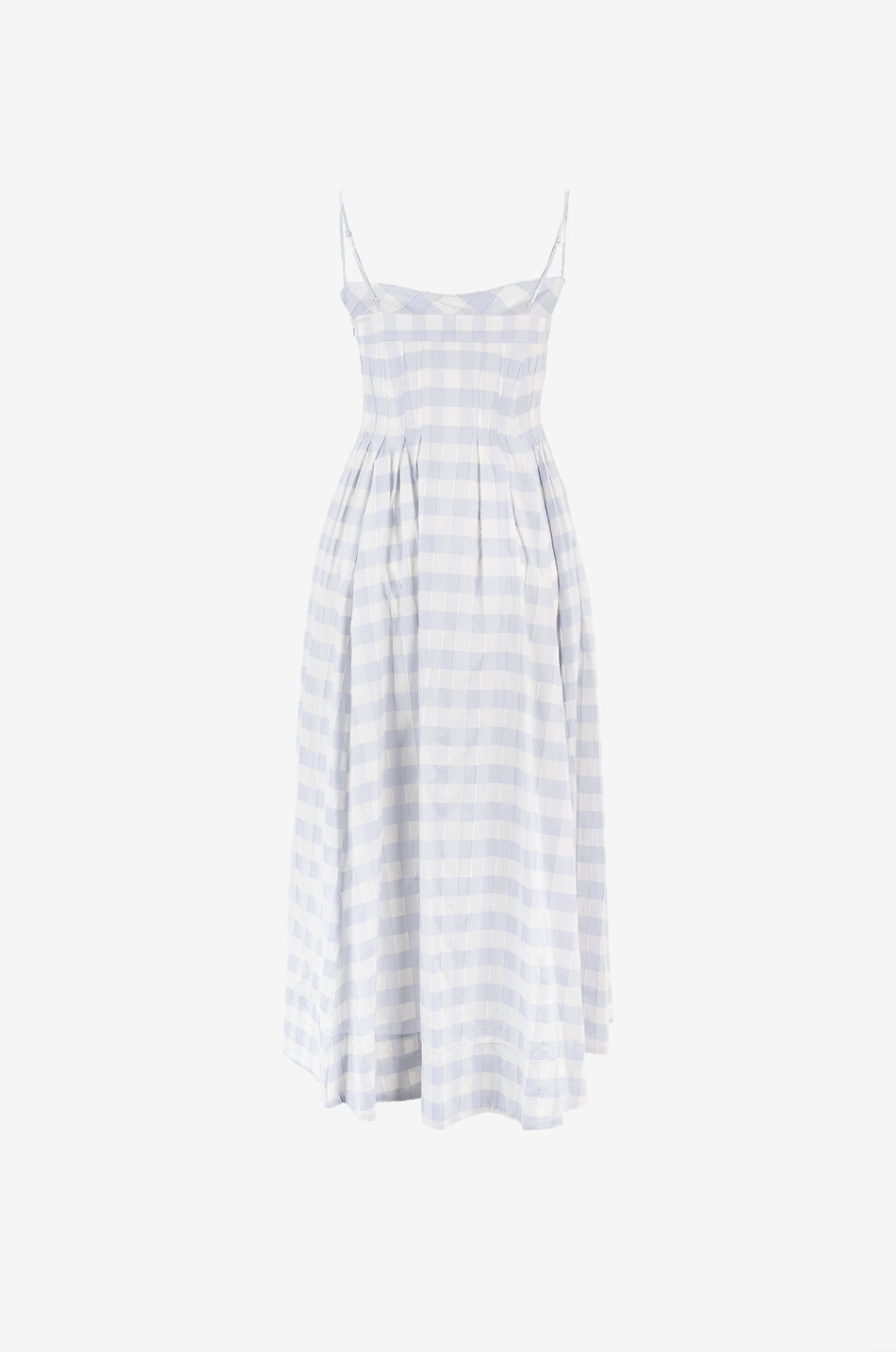 SIMKHAI Kittiya cotton long checked sundress Women BLUE 2