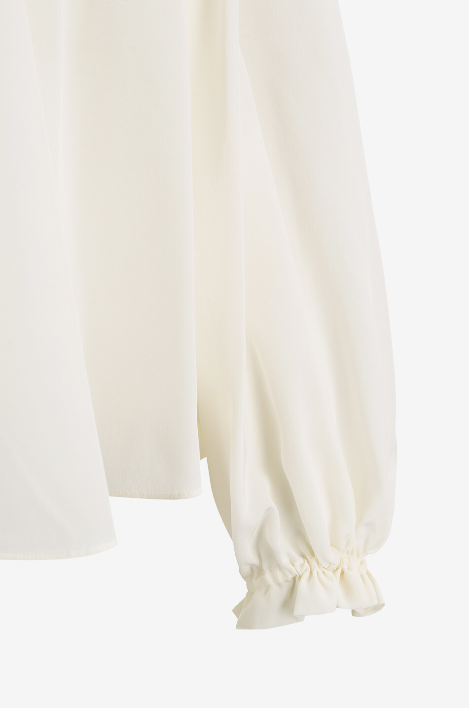 SLY 010 Geraffte Bluse aus Seide Glenn Damen WEISS 3