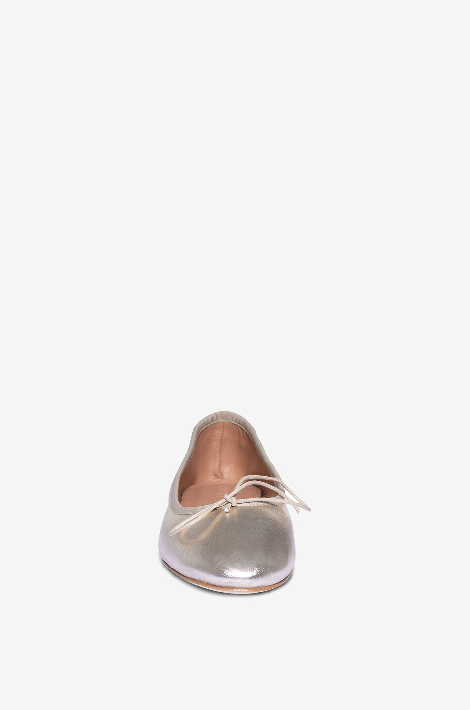 Ballerines à bout rond en cuir métallisé Vintage