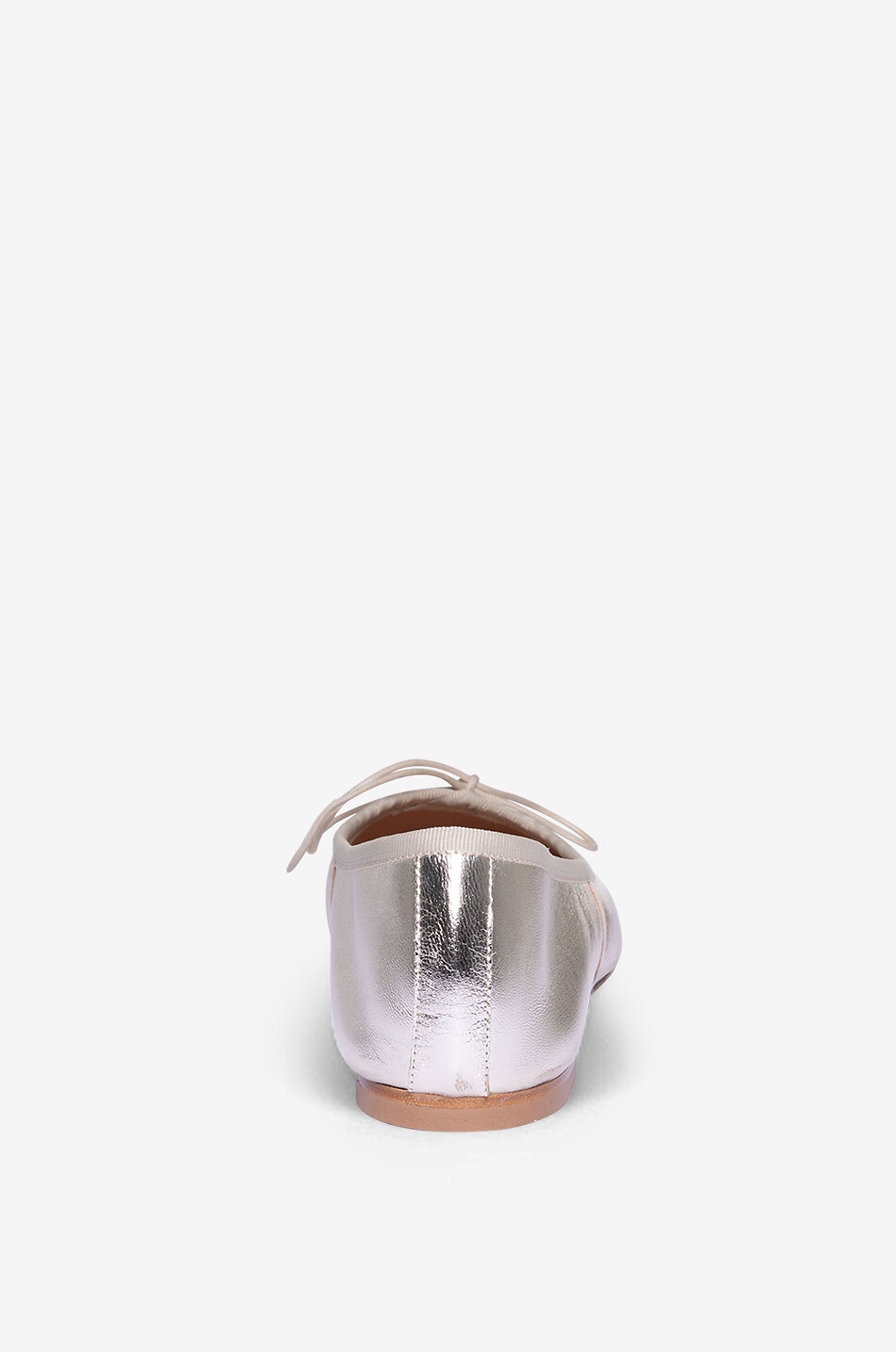 Ballerines à bout rond en cuir métallisé Vintage