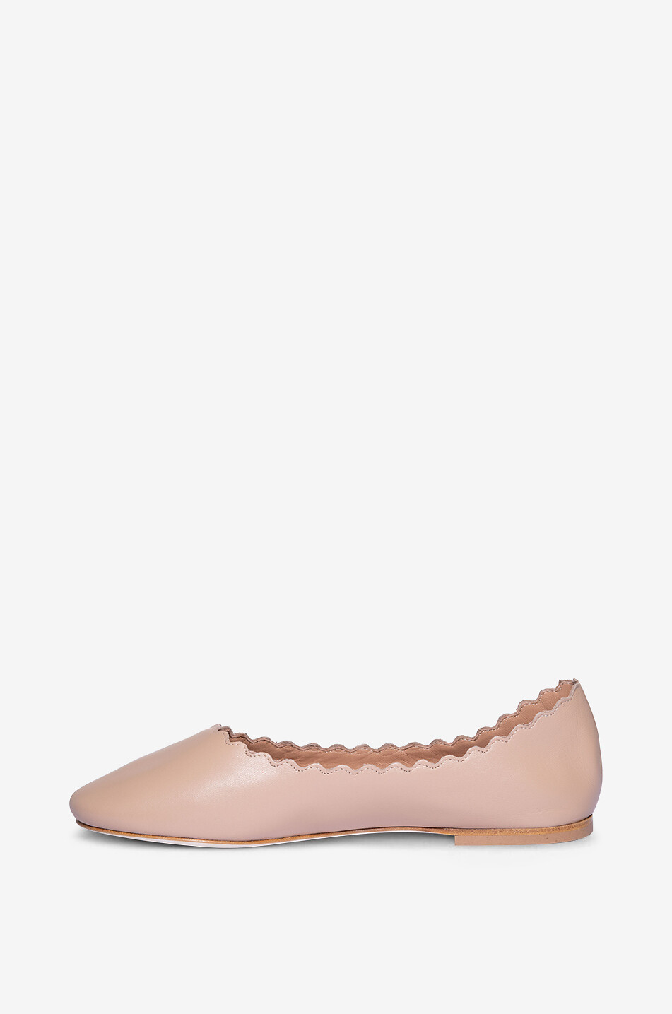 ANNIEL Ballerines à festons en cuir lisse Ondina Femme Beige Foncé 3