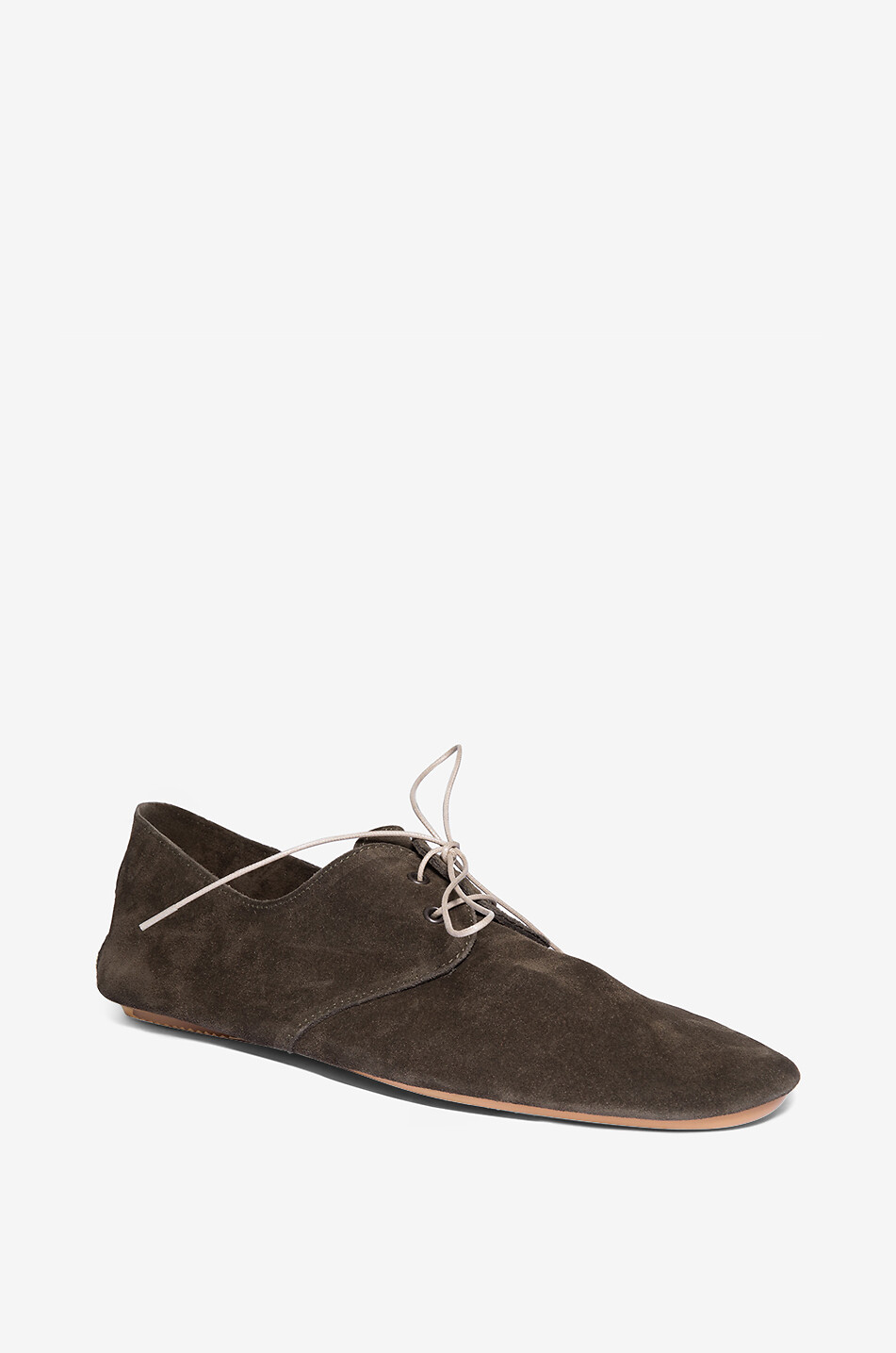 Soft supple suede lace-up shoes ANNIEL KHAKI Bongénie Outlet