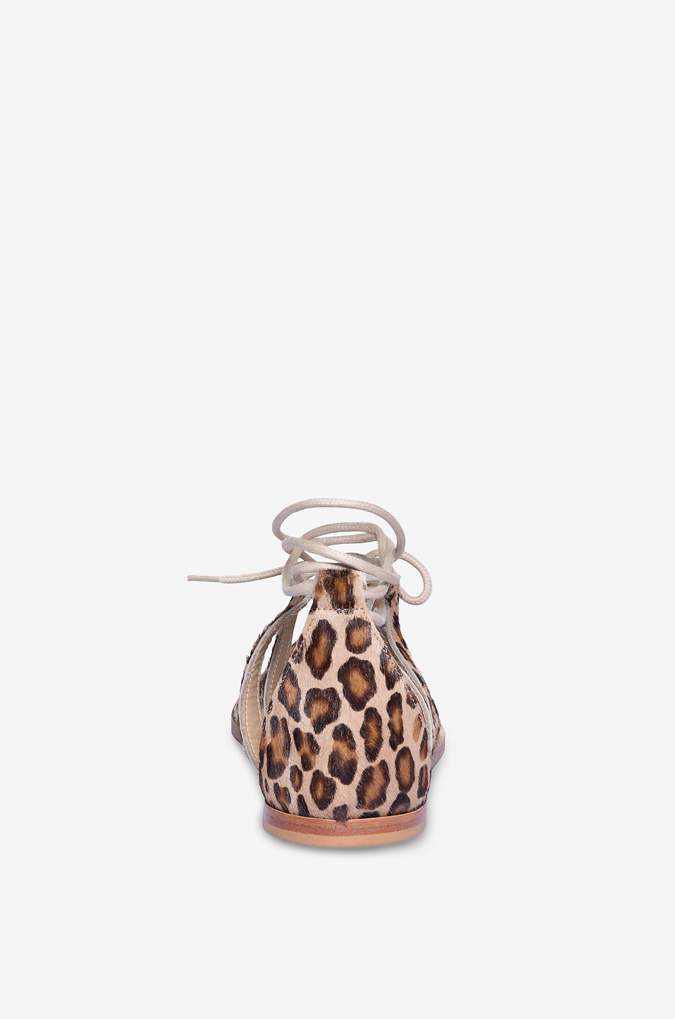 ANNIEL Greek Sandal leopard calf hair leather sandals Women LIGHT BROWN 4