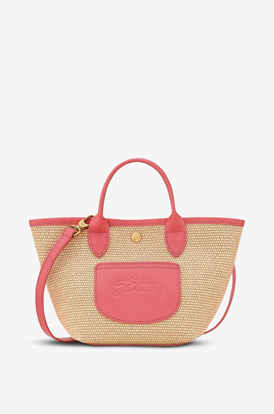 LONGCHAMP Sac cabas tressé effet paille Panier Le Pliage XS Femme ROSE 1