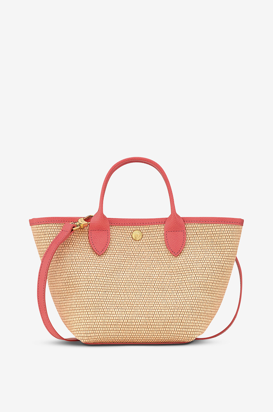 LONGCHAMP Sac cabas tressé effet paille Panier Le Pliage XS Femme ROSE 3