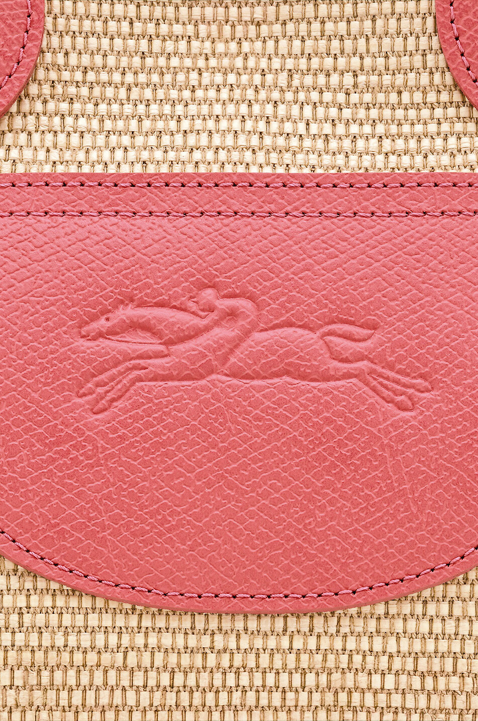LONGCHAMP Sac cabas tressé effet paille Panier Le Pliage XS Femme ROSE 5