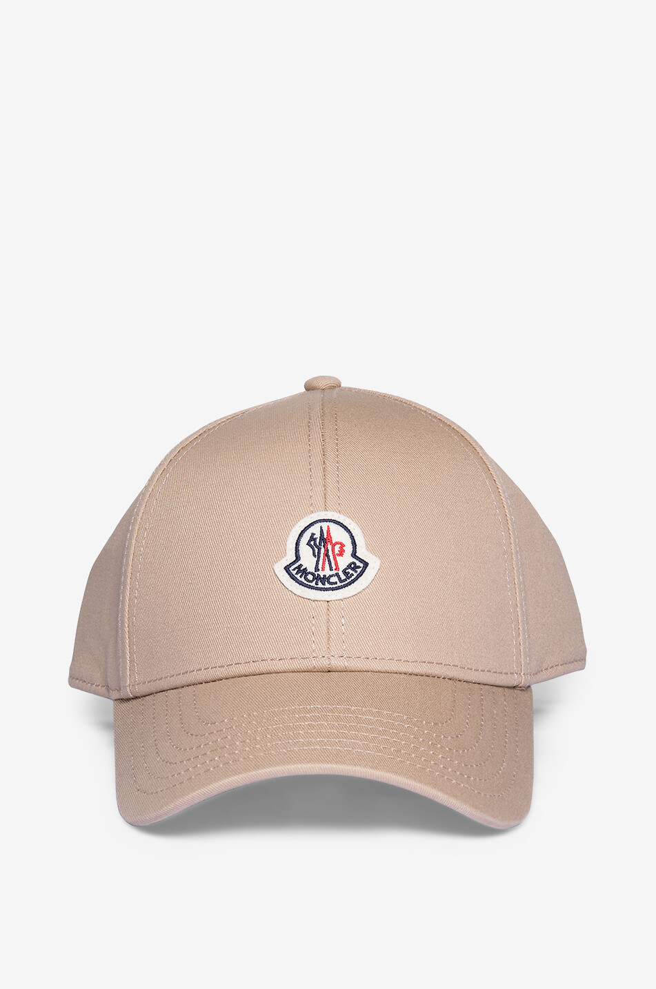 MONCLER Rooster logo patch gabardine baseball cap Men BEIGE 1