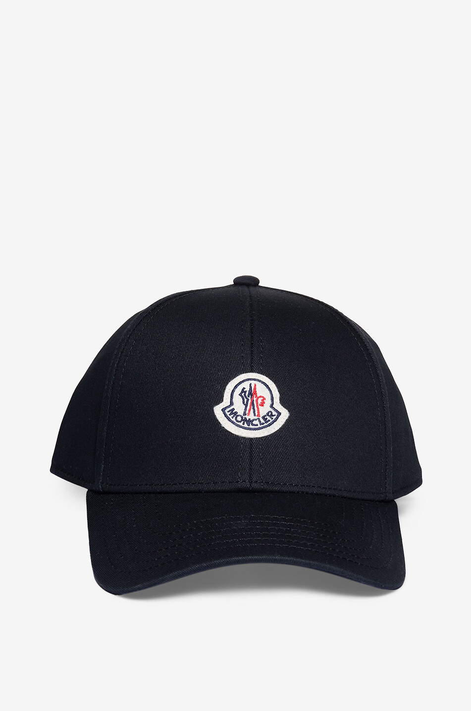 MONCLER Casquette en gabardine à patch logo coq Homme NOIR 1