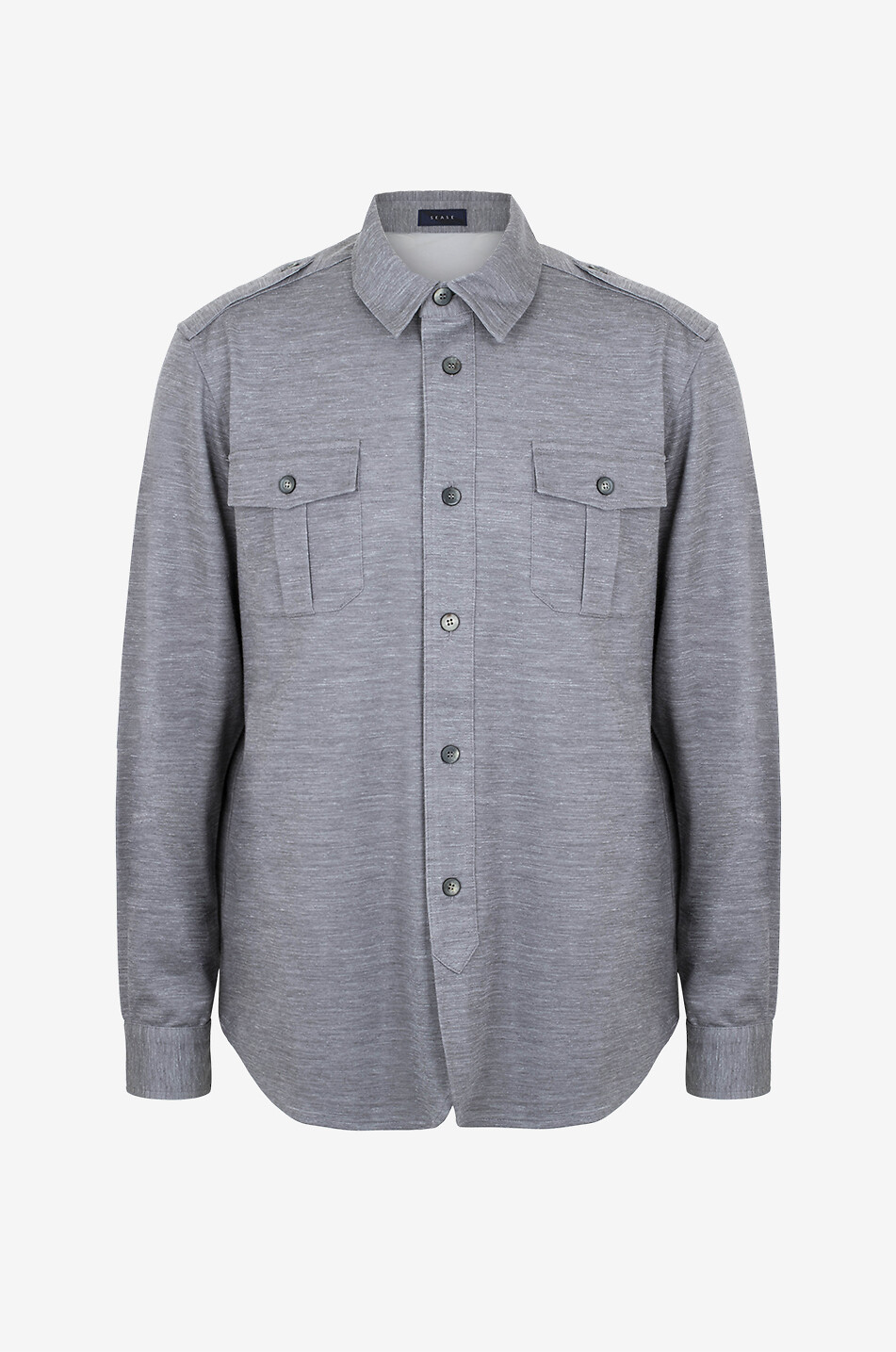 SEASE Surchemise en laine vierge mélangée Generale Homme GRIS CLAIR 1