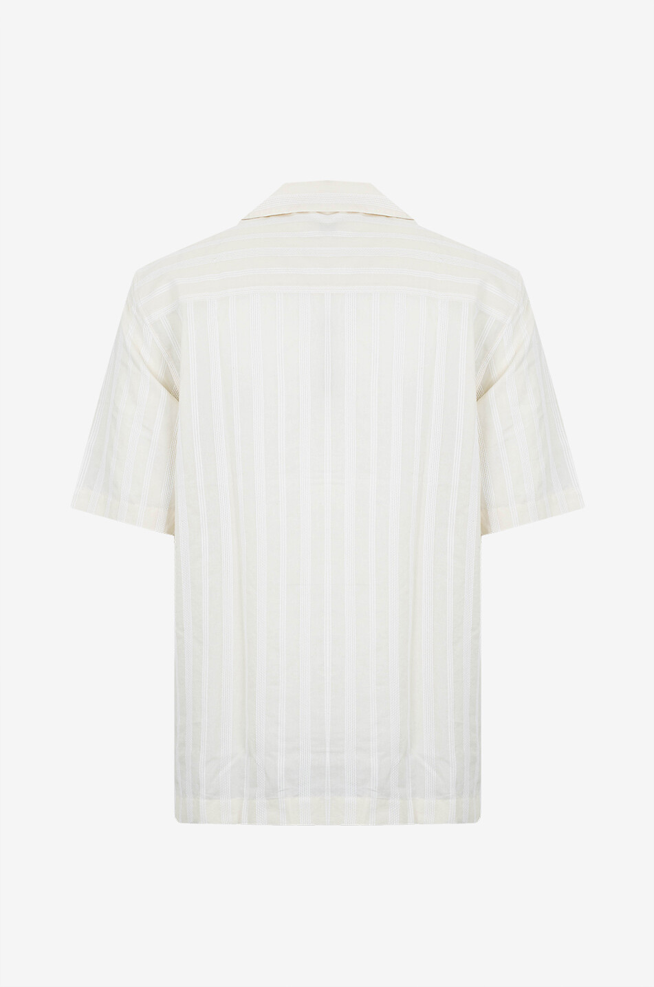 SUNSPEL Kurzarm-Hemd aus gestreiftem Jacquard Herren CREMEFARBEN 2