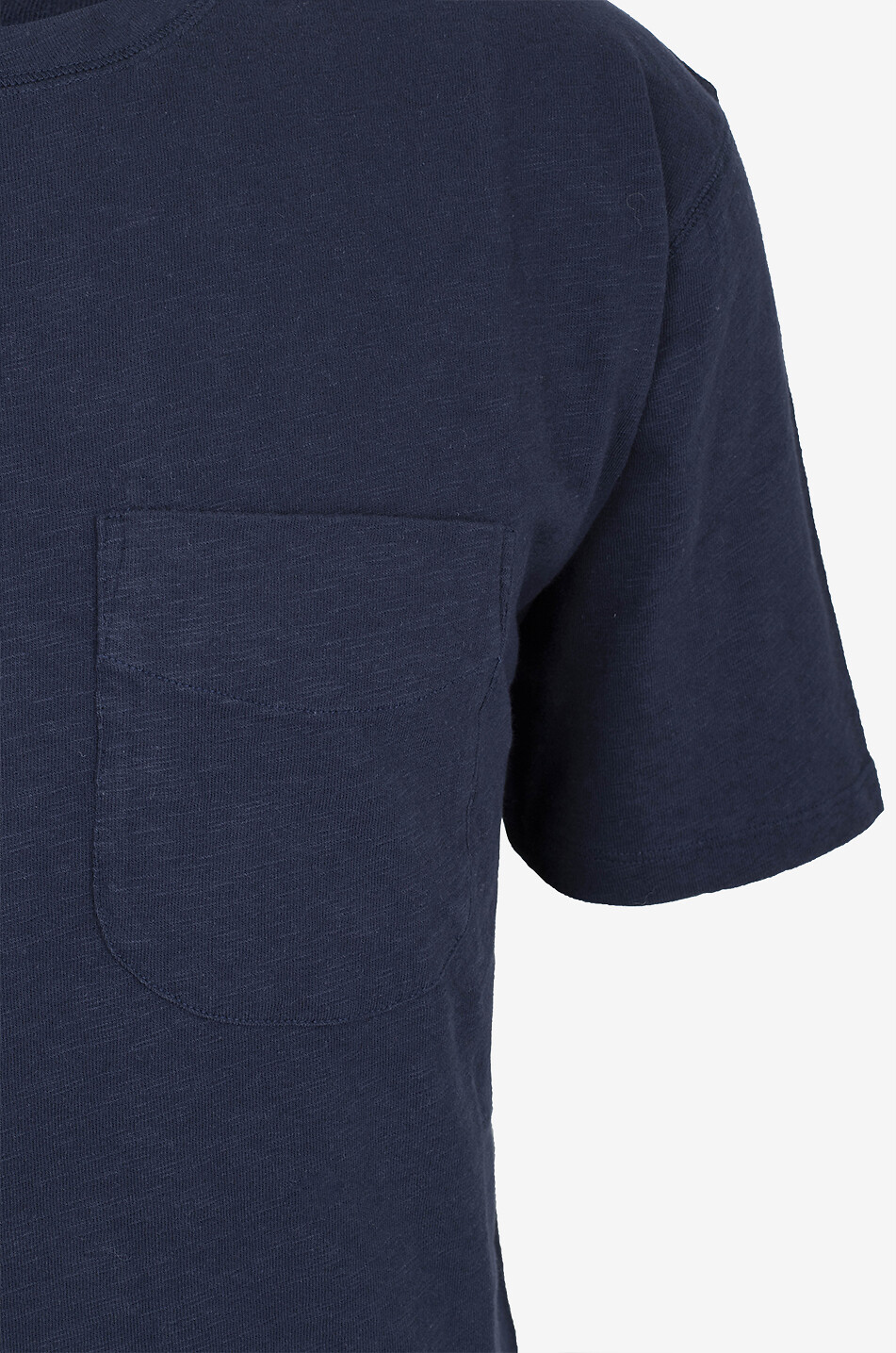 DRAKES T-shirt à manches courtes en coton flammé Pocket Tee Homme BLEU FONCE 3