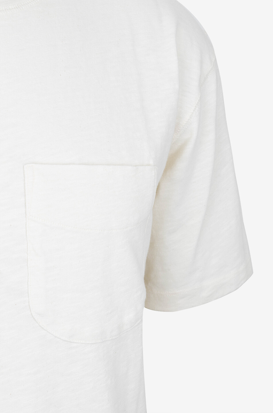 DRAKES Pocket Tee short-sleeved slub cotton T-shirt Men WHITE 3