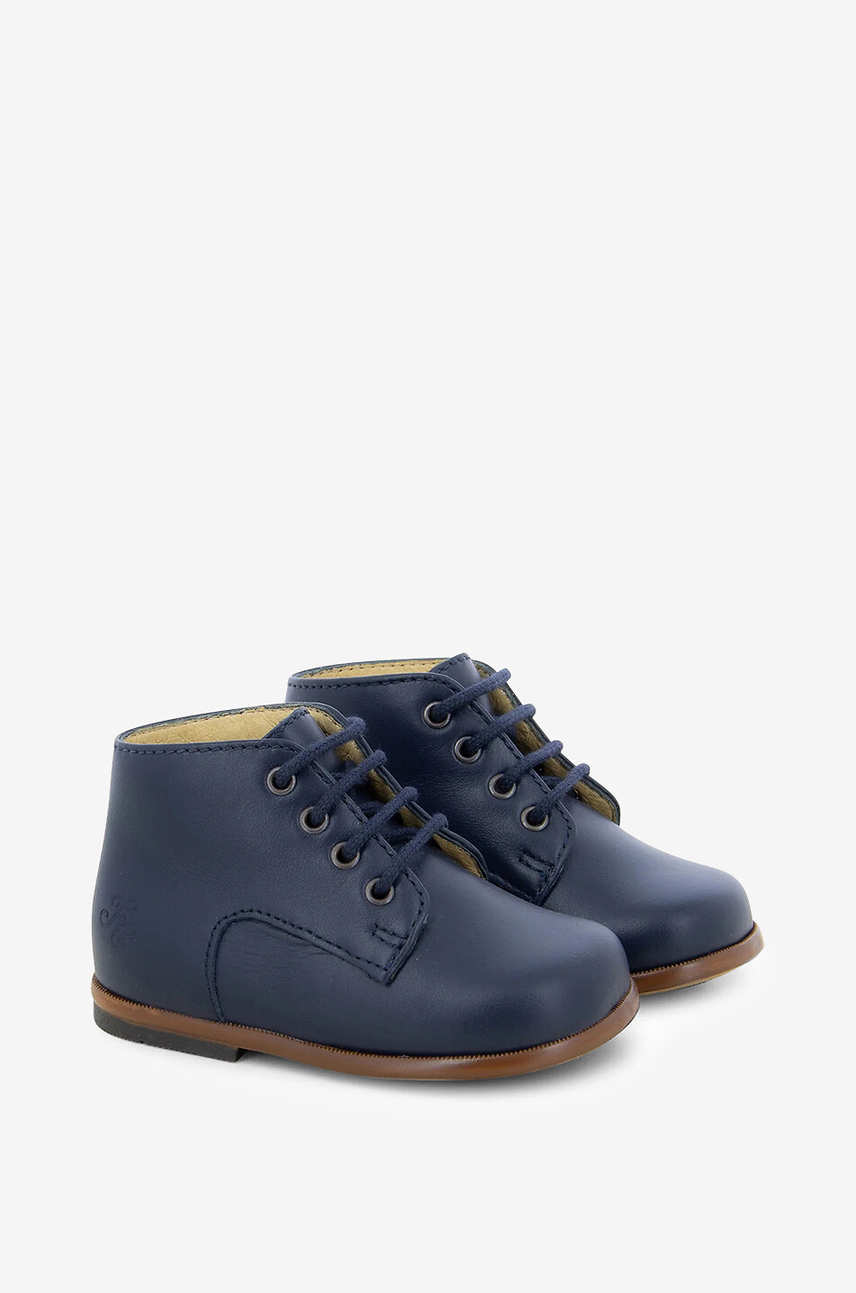Cotton and leather baby derby shoes