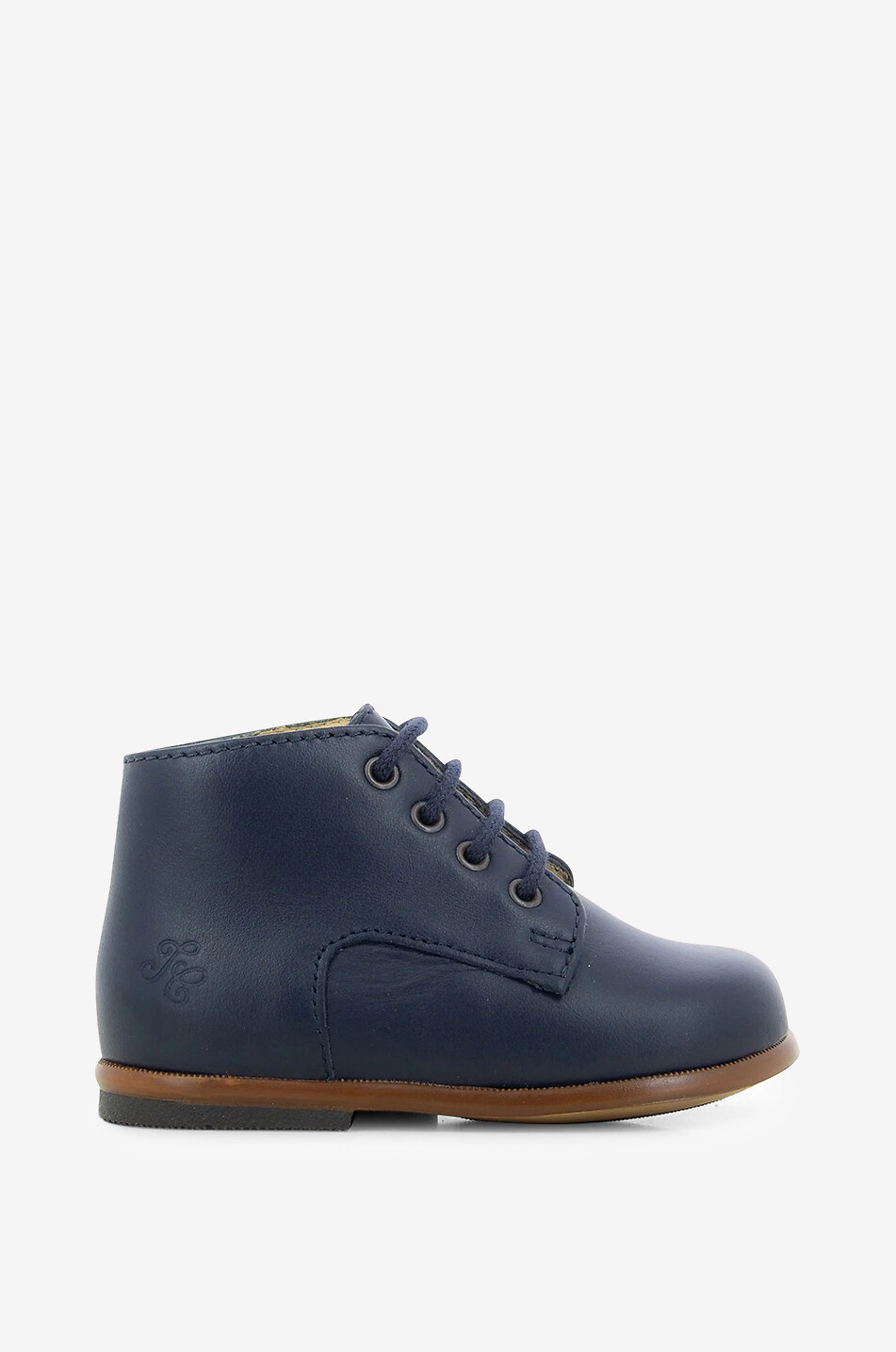 Cotton and leather baby derby shoes