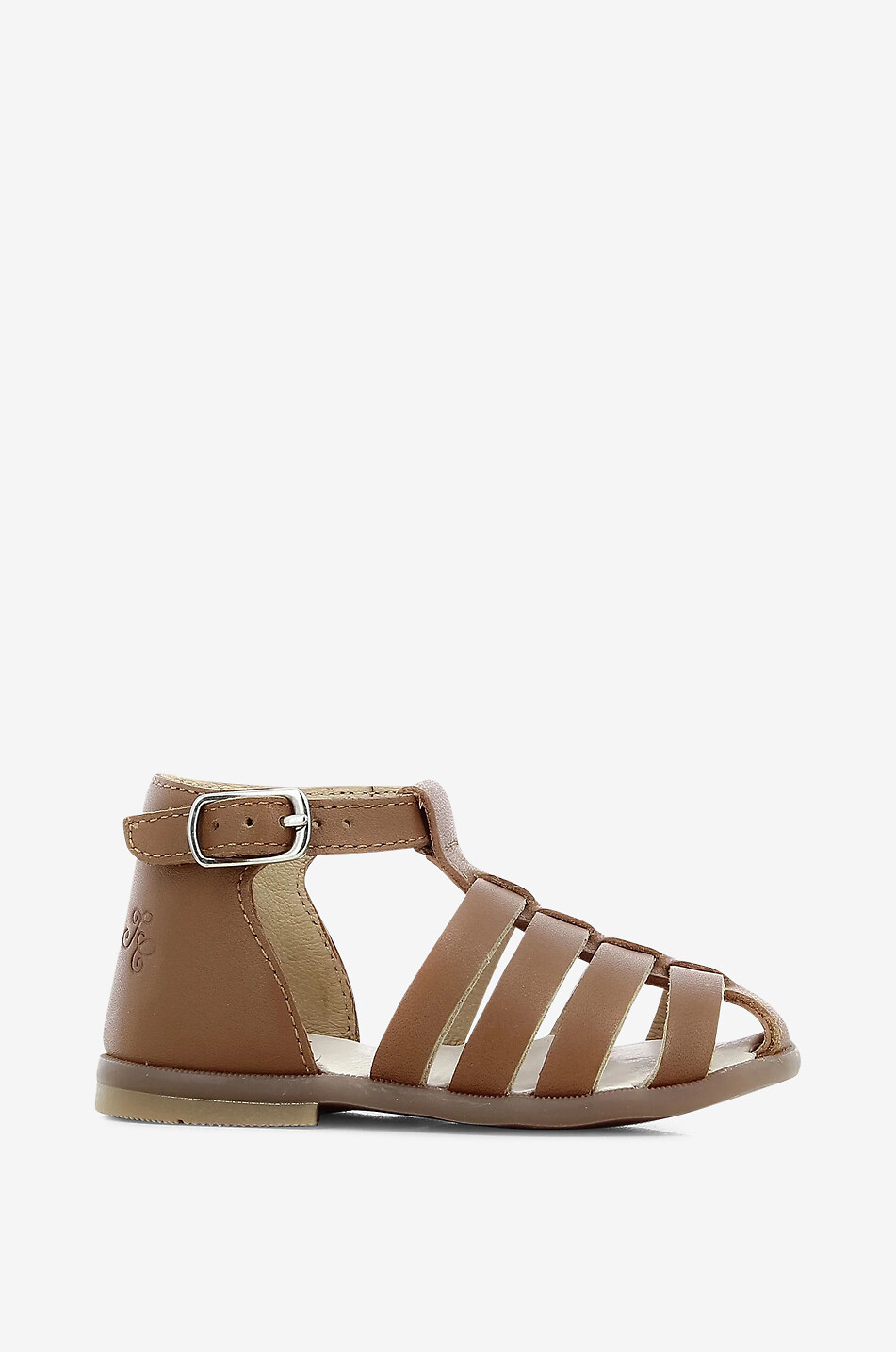 Cotton and leather baby sandals