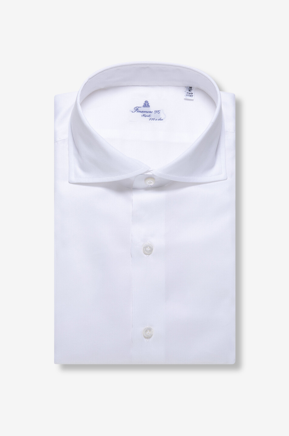 FINAMORE Chemise à manches longues en coton Edoardo Homme BLANC 1