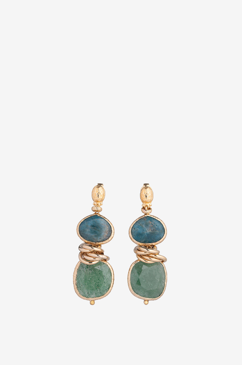 GAS BIJOUX Sirena ear clips adorned with two stones Women MULTI COLOURED 1