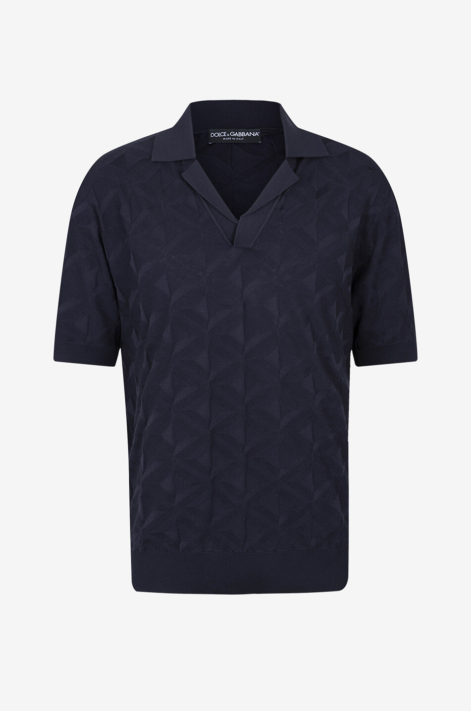 Polo à manches courtes en maille jacquard de soie