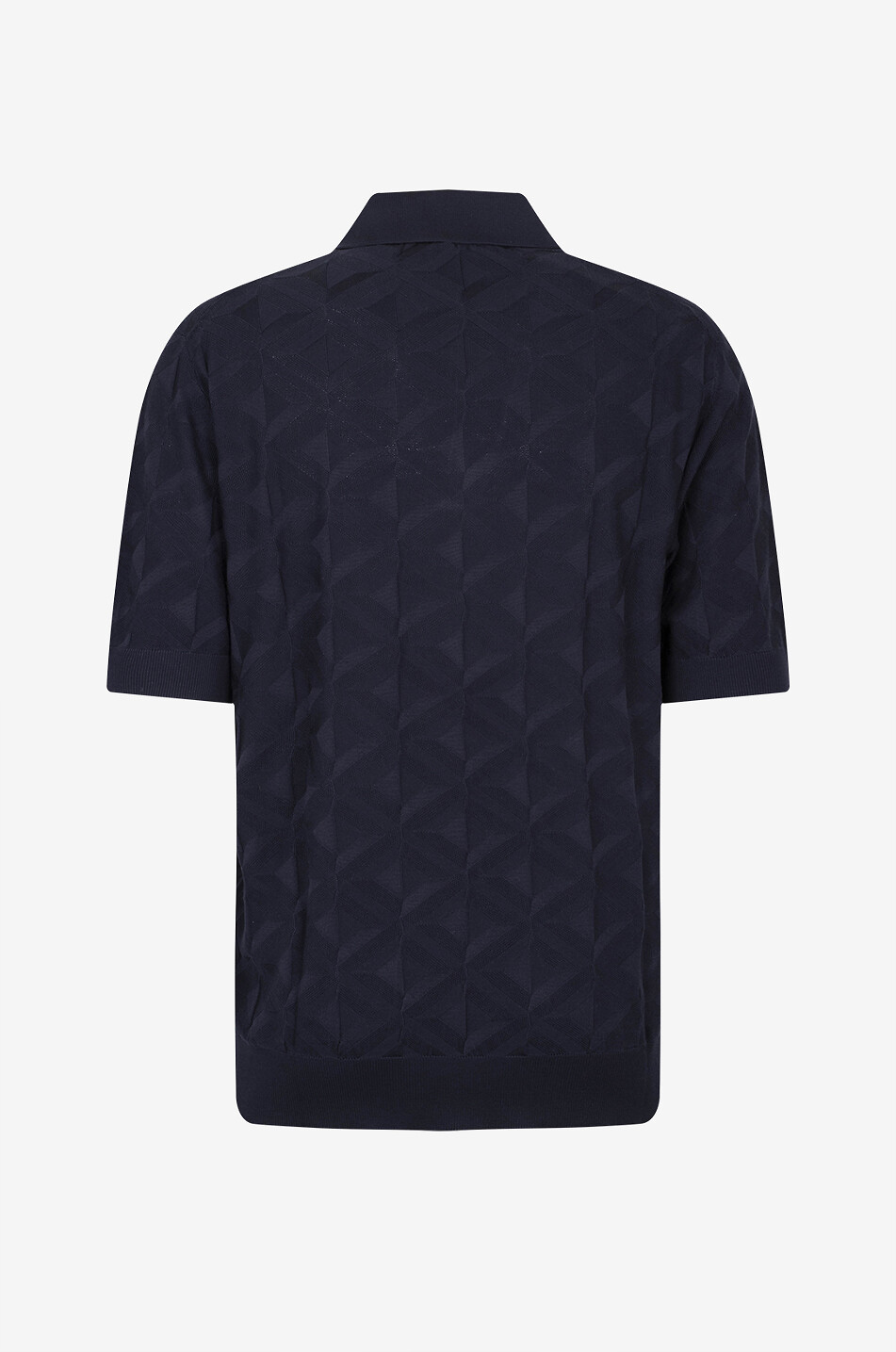 DOLCE & GABBANA Polo à manches courtes en maille jacquard de soie Homme BLEU FONCE 2
