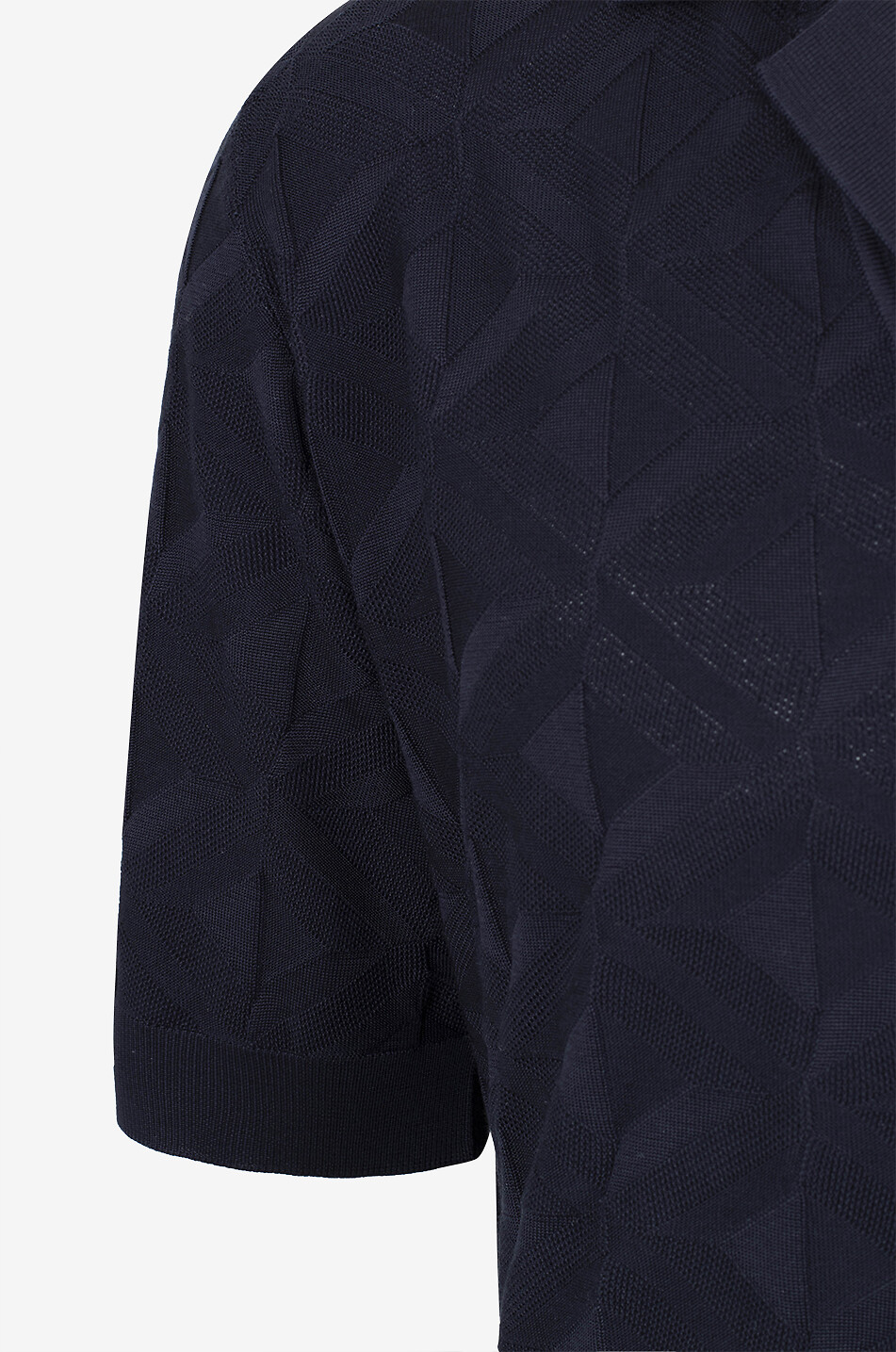 DOLCE & GABBANA Polo à manches courtes en maille jacquard de soie Homme BLEU FONCE 3
