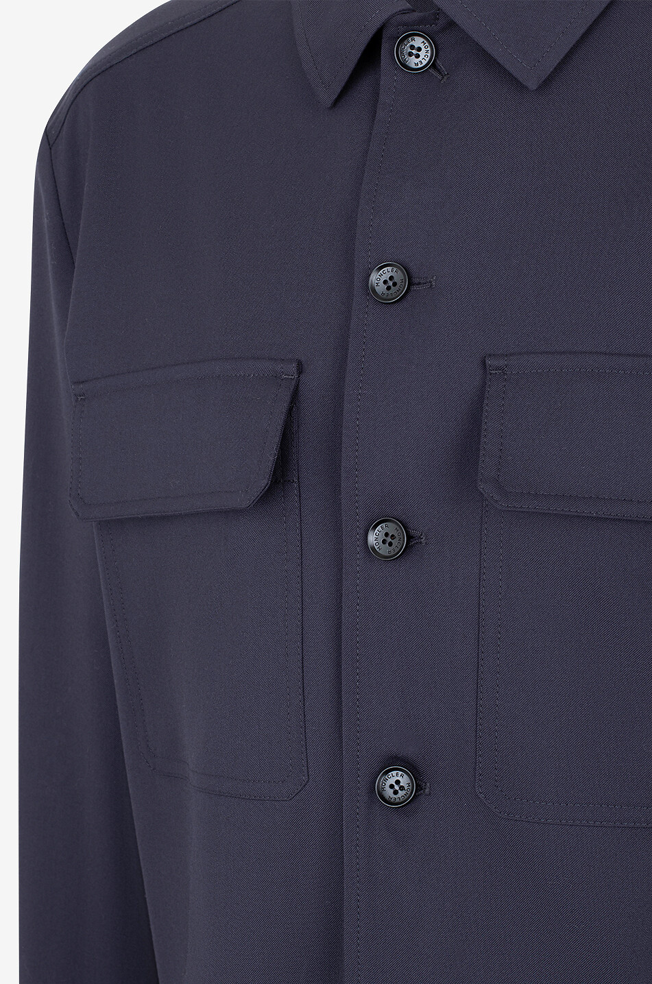 MONCLER Wool blend twill overshirt Men DARK BLUE 3