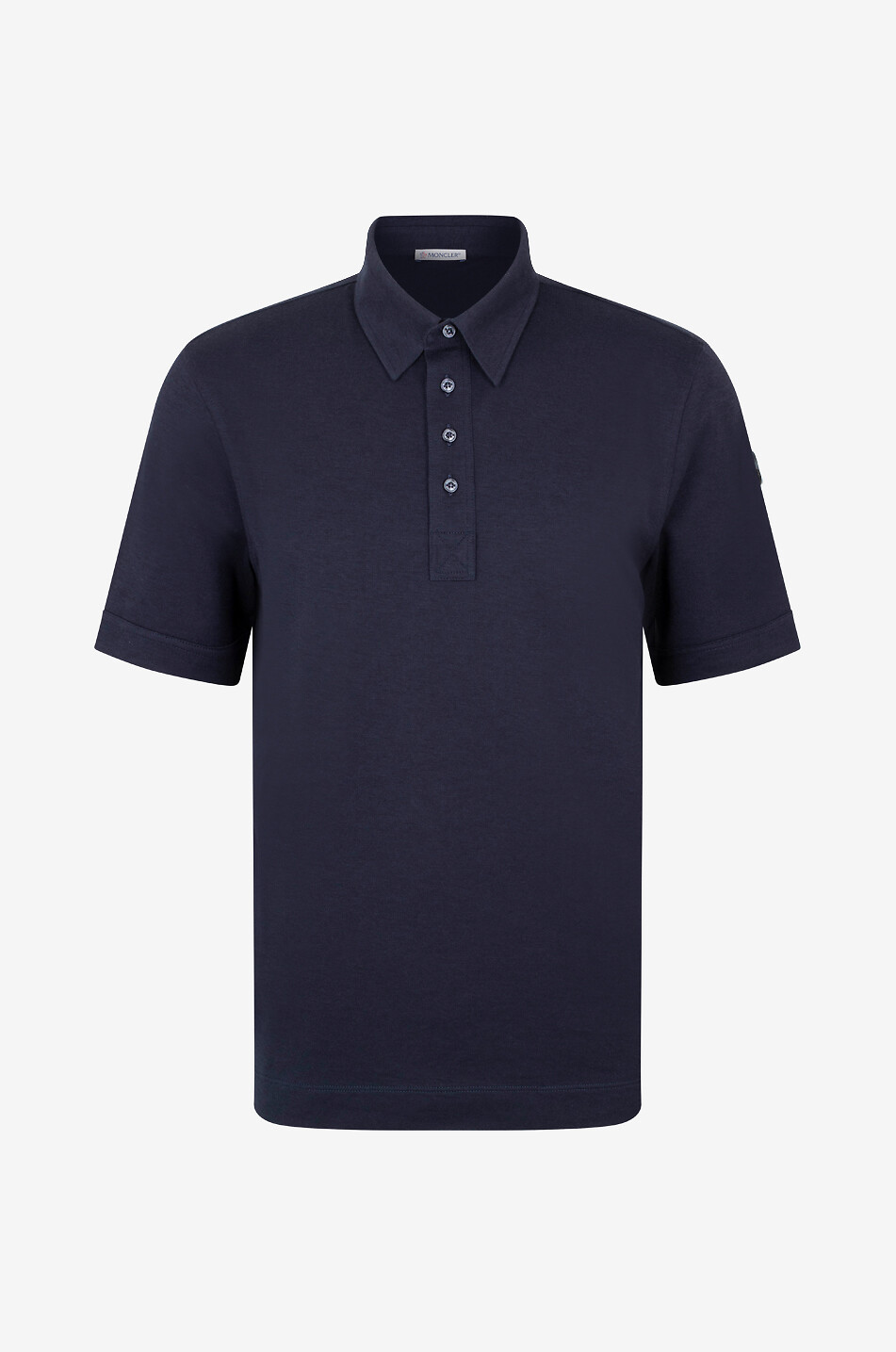 MONCLER Baumwoll- und Lyocell-Polohemd mit kurzen Ärmeln Herren DUNKELBLAU 1