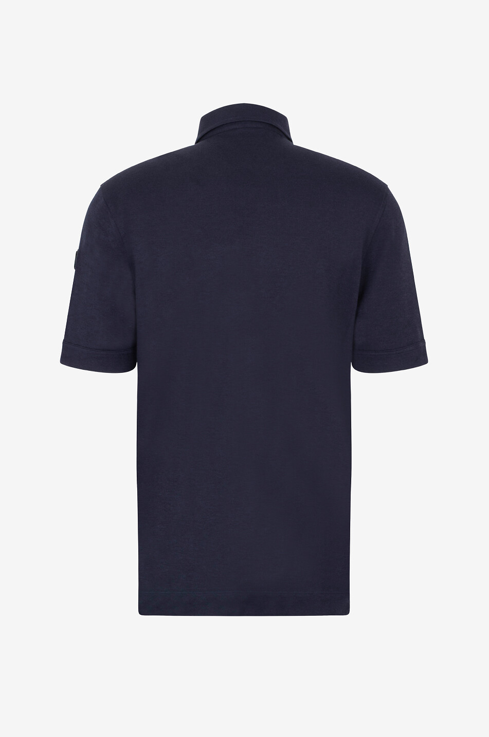 MONCLER Baumwoll- und Lyocell-Polohemd mit kurzen Ärmeln Herren DUNKELBLAU 2