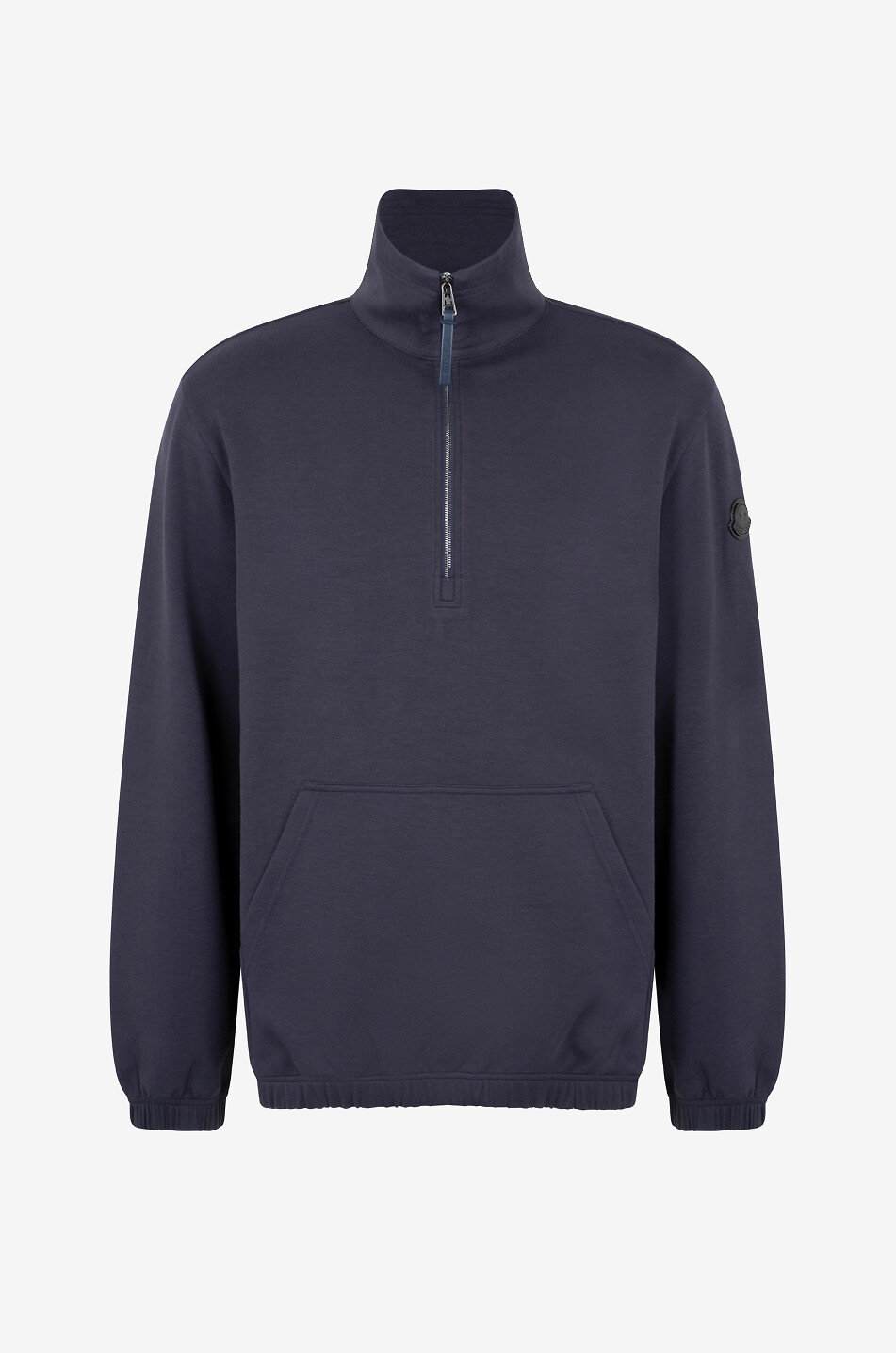 Half-zip stand-up collar sweatshirt
