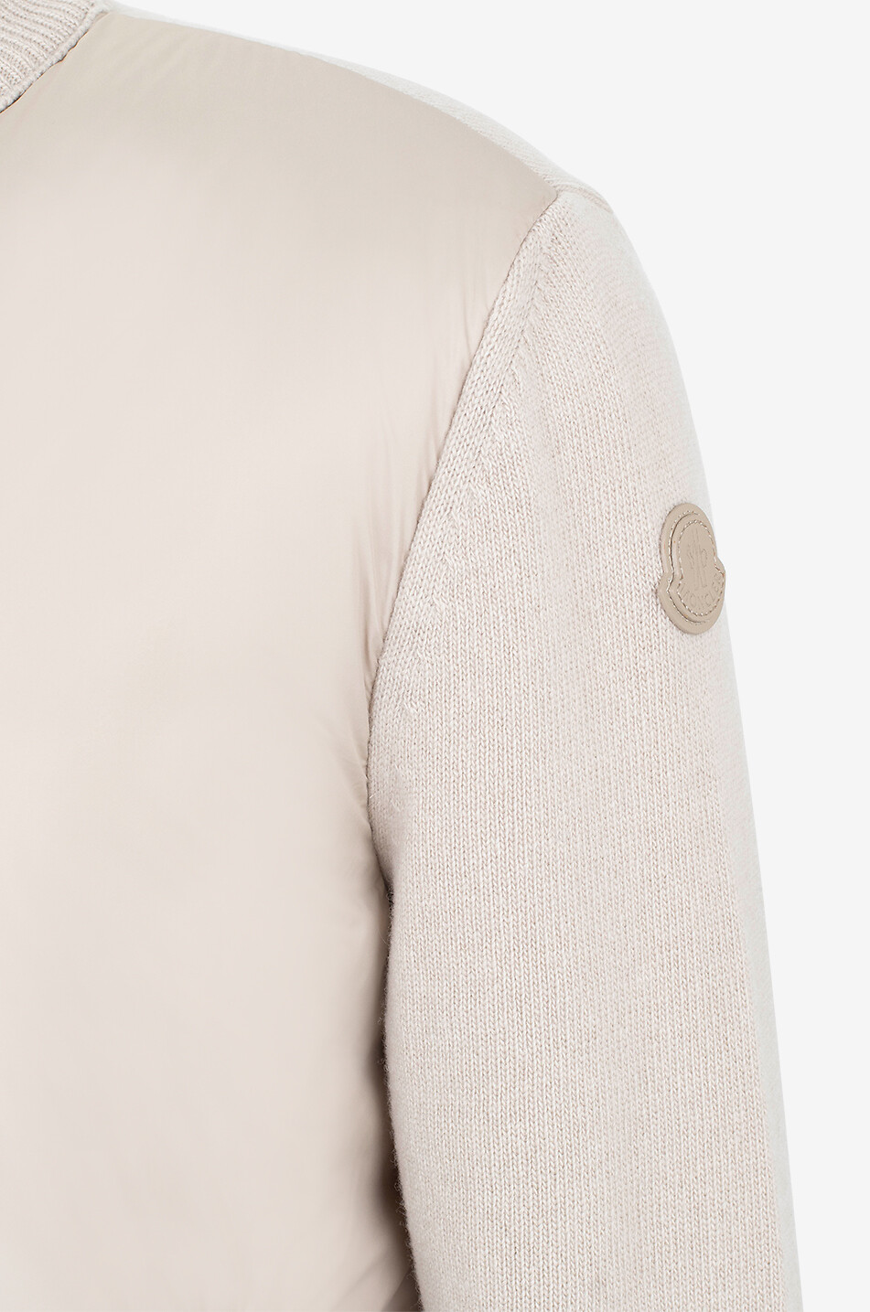 MONCLER Cardigan en laine et cachemire à empiècements doudoune Homme BEIGE 3