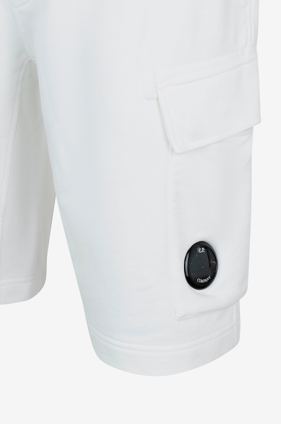 C.P. COMPANY Bermuda en molleton à poche cargo Homme BLANC 3