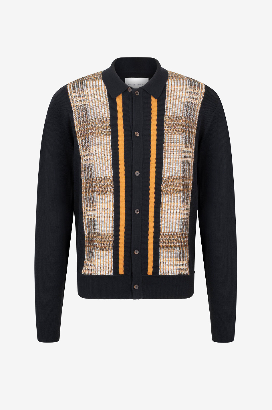 KING & TUCKFIELD Surchemise en maille à motifs géométriques Homme NOIR 1