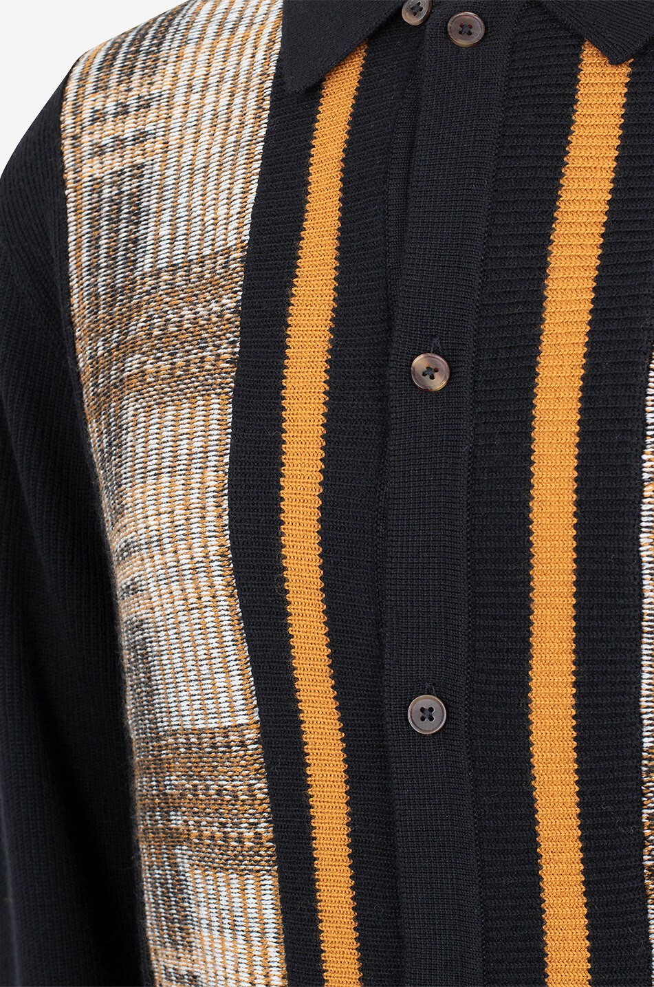 KING & TUCKFIELD Surchemise en maille à motifs géométriques Homme NOIR 3