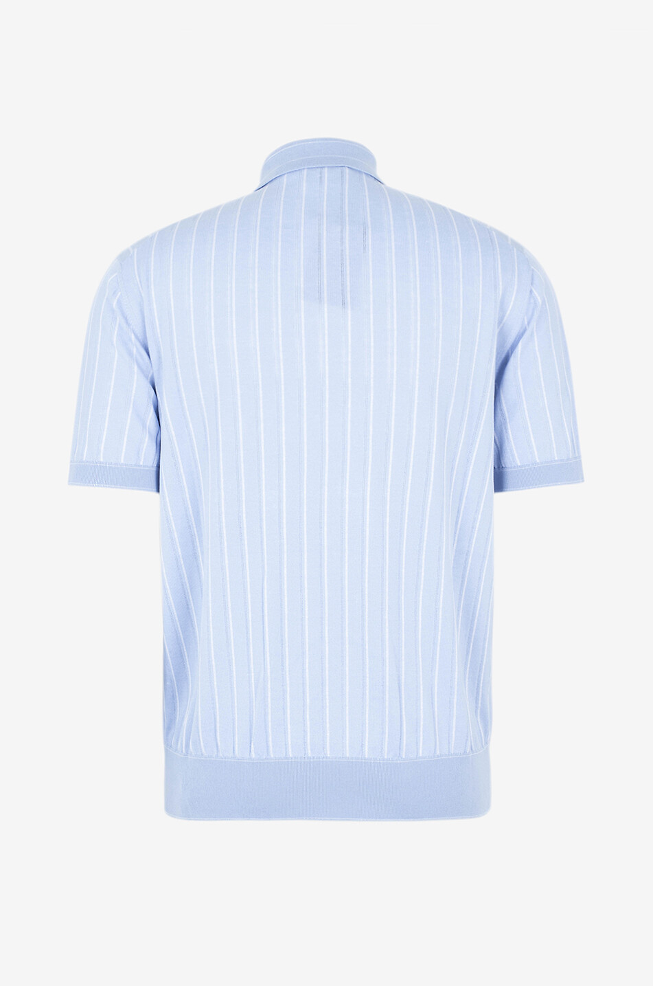 BRIONI Gestreiftes Kurzarm-Strick-Polohemd Herren HELLBLAU 2