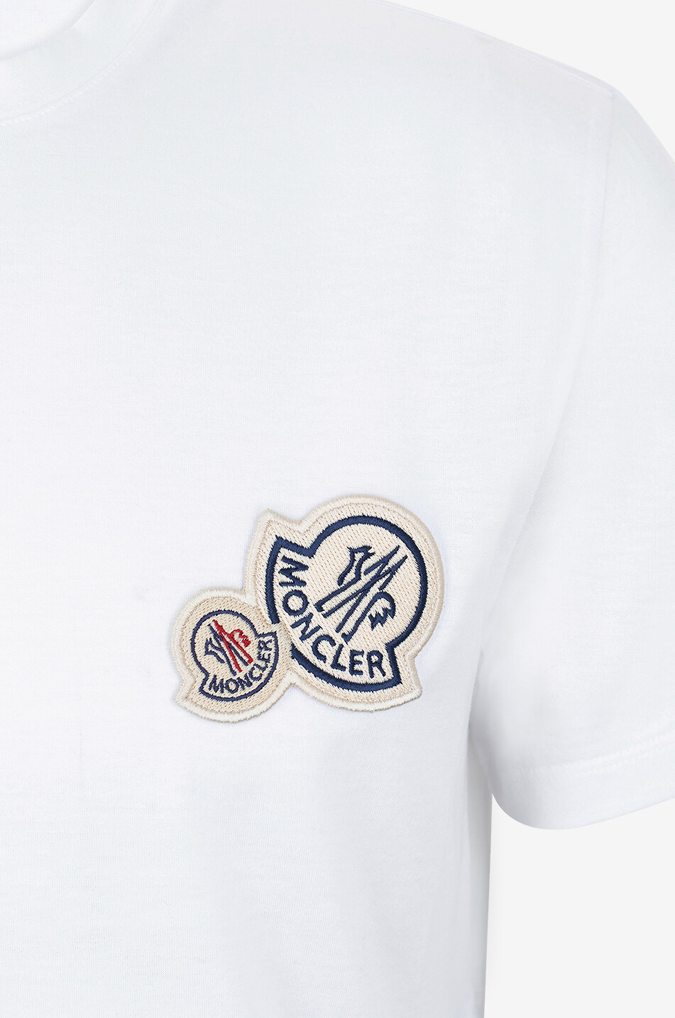 MONCLER Kurzarm-T-Shirt mit doppeltem Logopatch Herren WEISS 3
