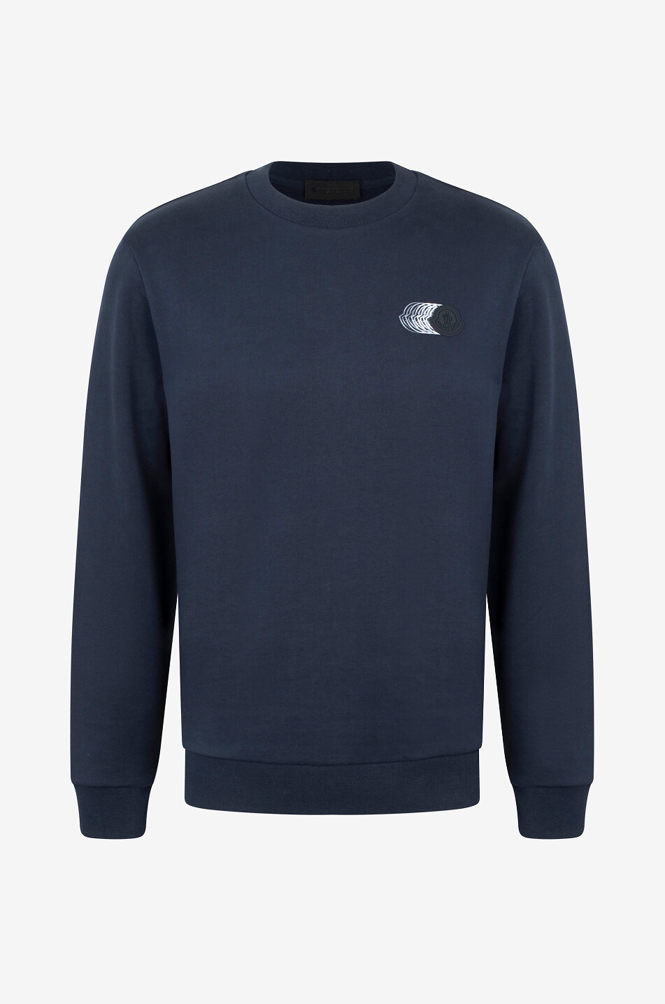 Sweat-shirt à col rond et patch logo en silicone