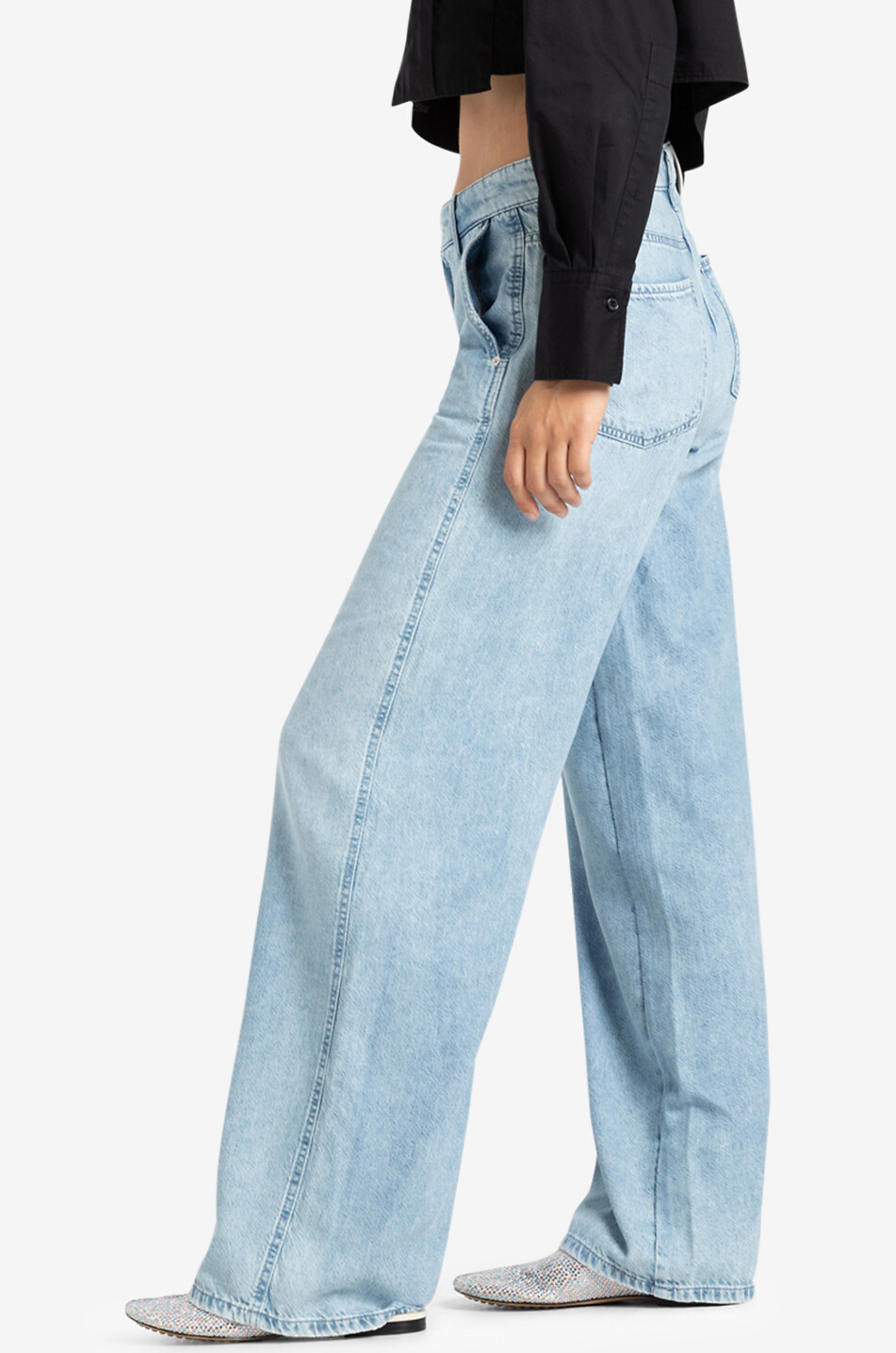 Jeans mit weitem Bein aus Baumwolle und Lyocell Alek