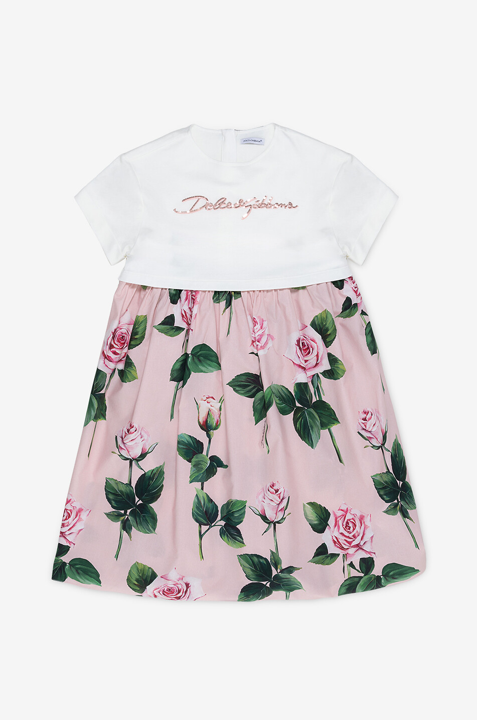DOLCE & GABBANA Robe bi-matière fille Roses Fille ROSE 1