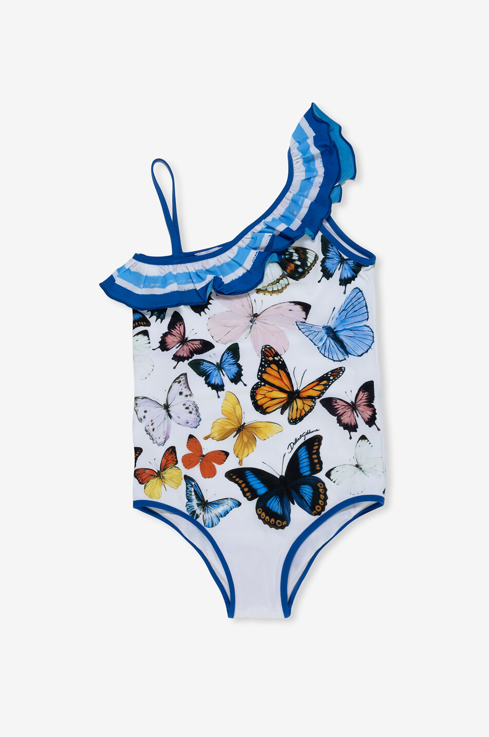 DOLCE & GABBANA Farfalle asymmetric girls' swimsuit Girl MULTI COLOURED 1
