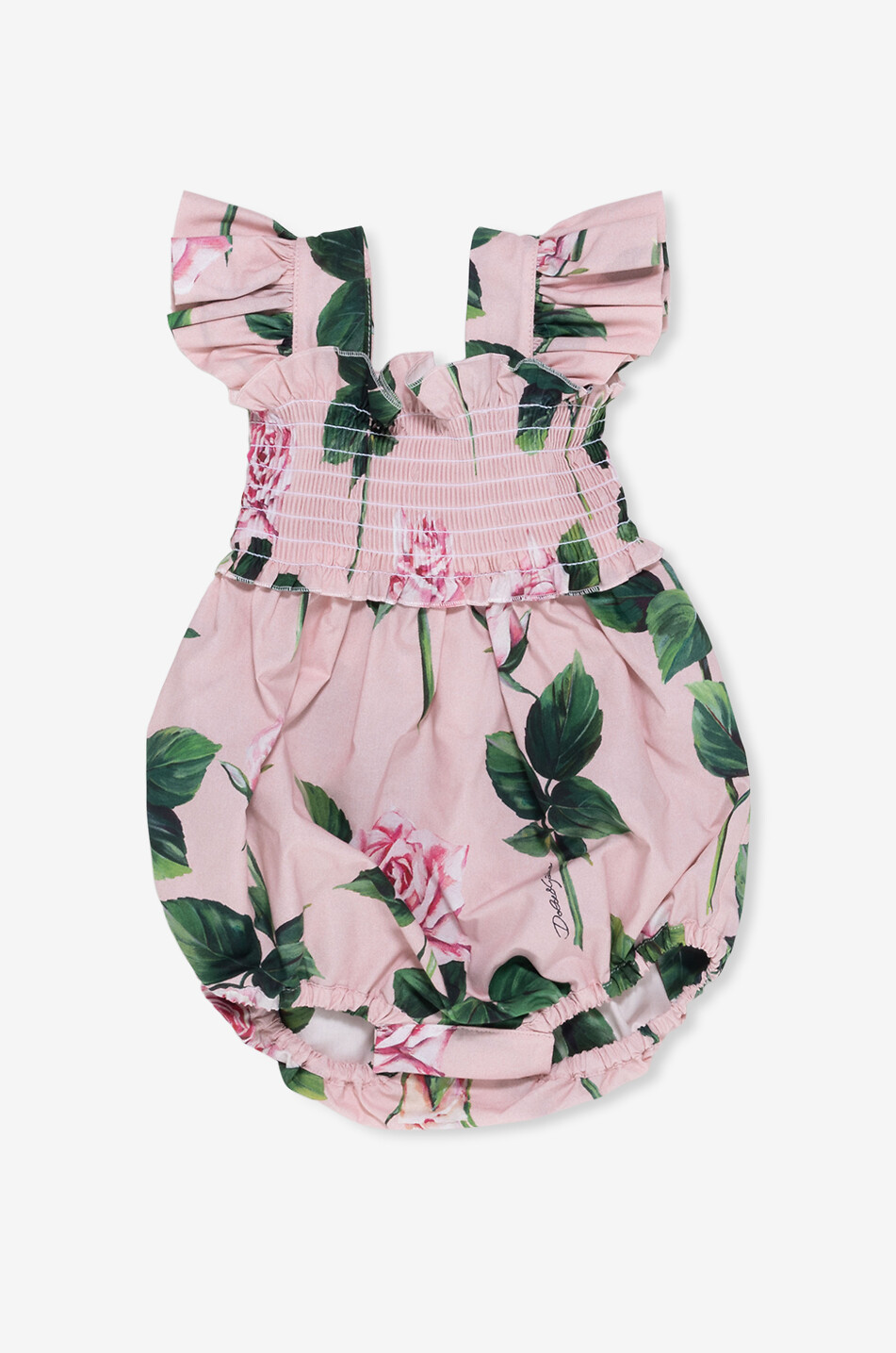 DOLCE & GABBANA Barboteuse en popeline bébé Roses Bébé ROSE 1